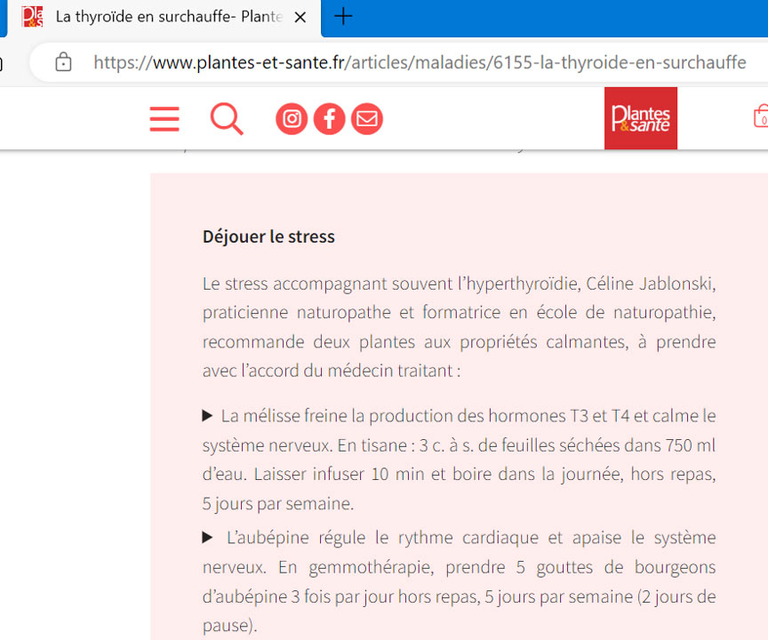 Magazine plantes et santé-hyper-hyperthyroidie